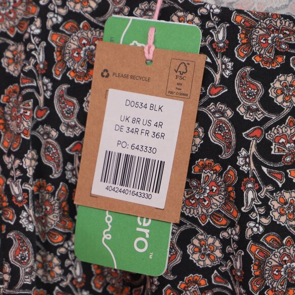 NWT BODEN Puff Sleeve Tie Waist Fit & Flare Dress Block Paisley Size 4 - Picture 10 of 11